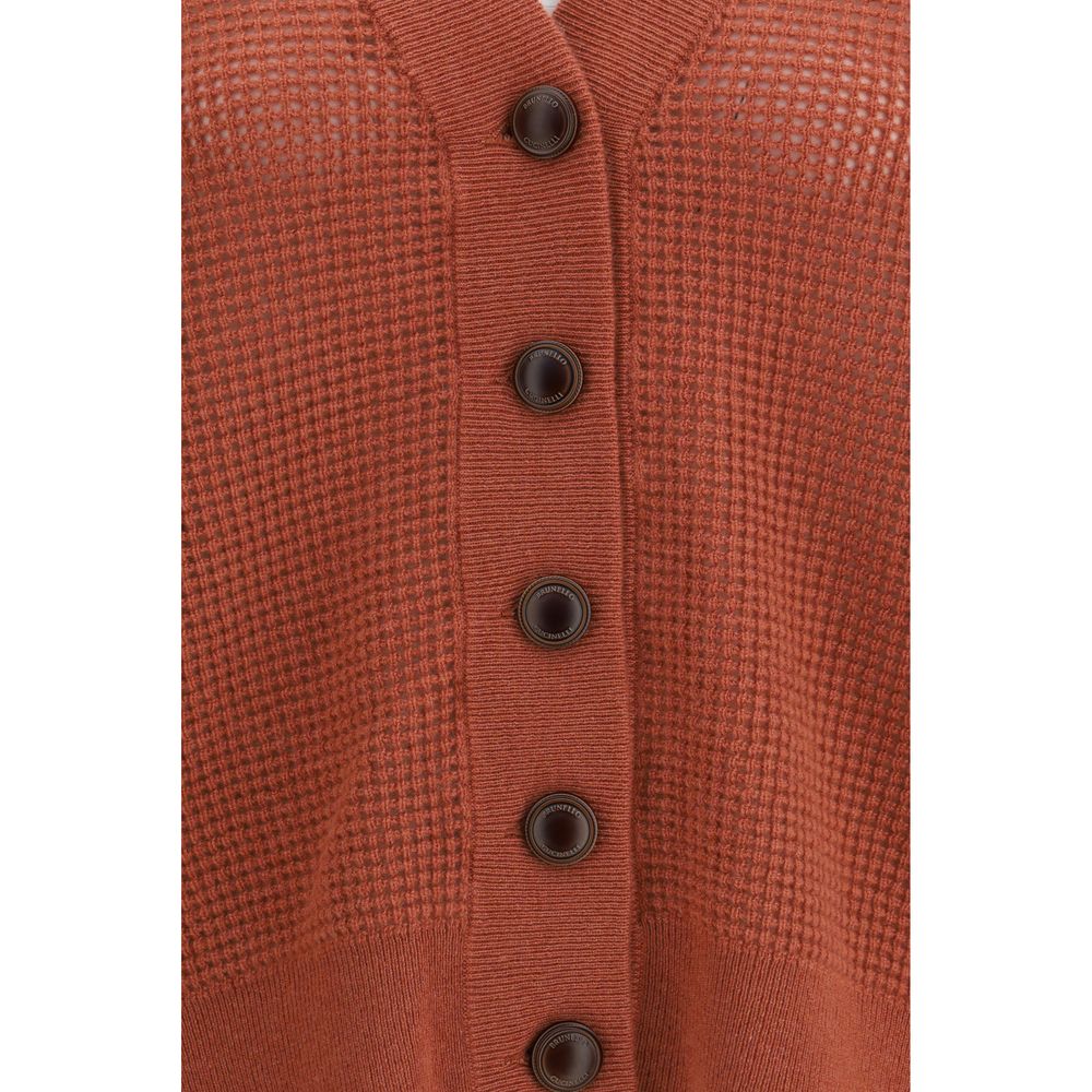 Brunello Cucinelli Orange Kaschmir Cardigan