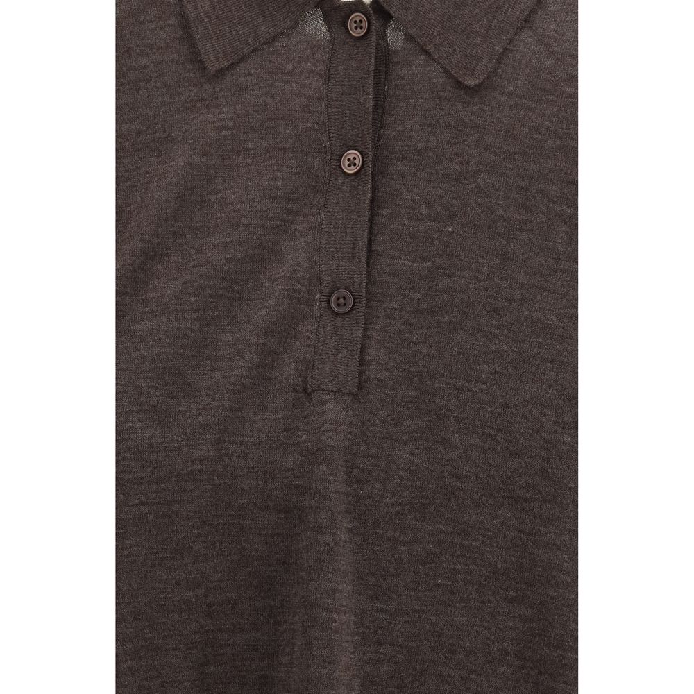 Loulou De Saison Braunes Kaschmir-Poloshirt
