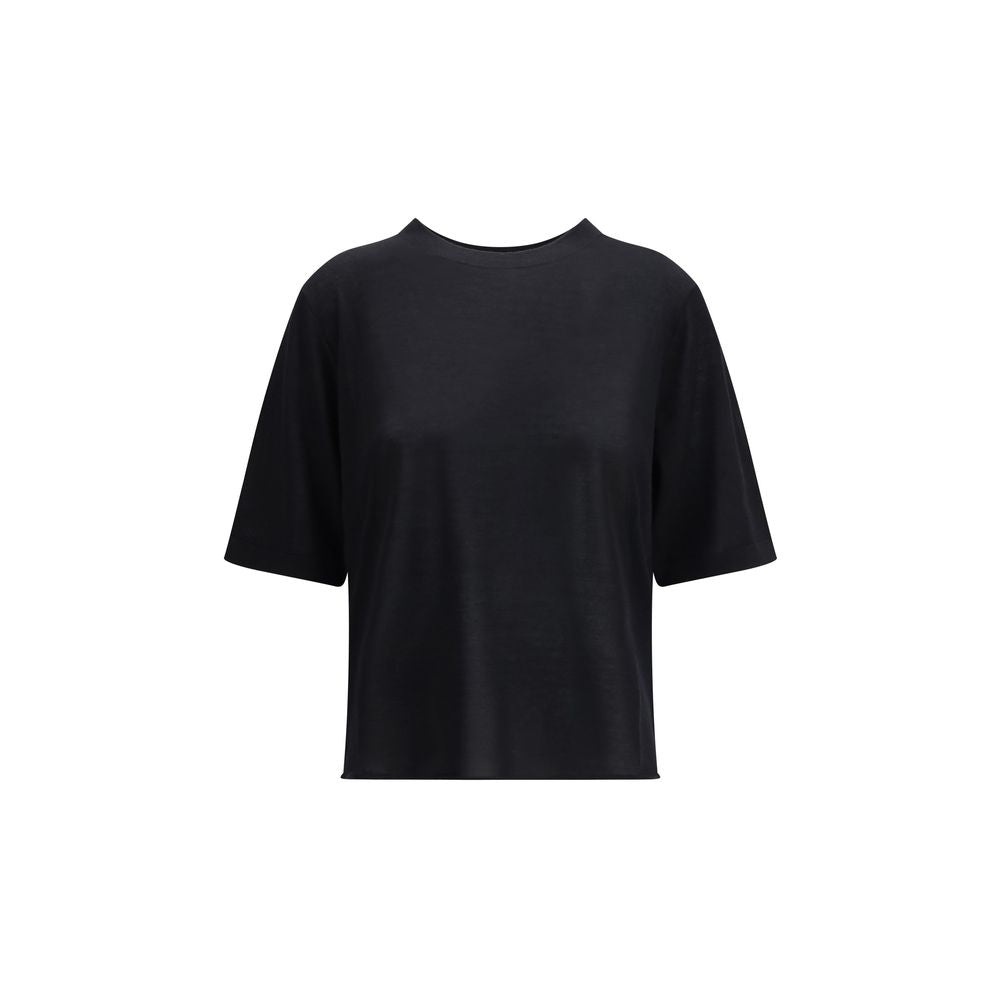 Loulou De Saison Schwarzes Kaschmir-T-Shirt