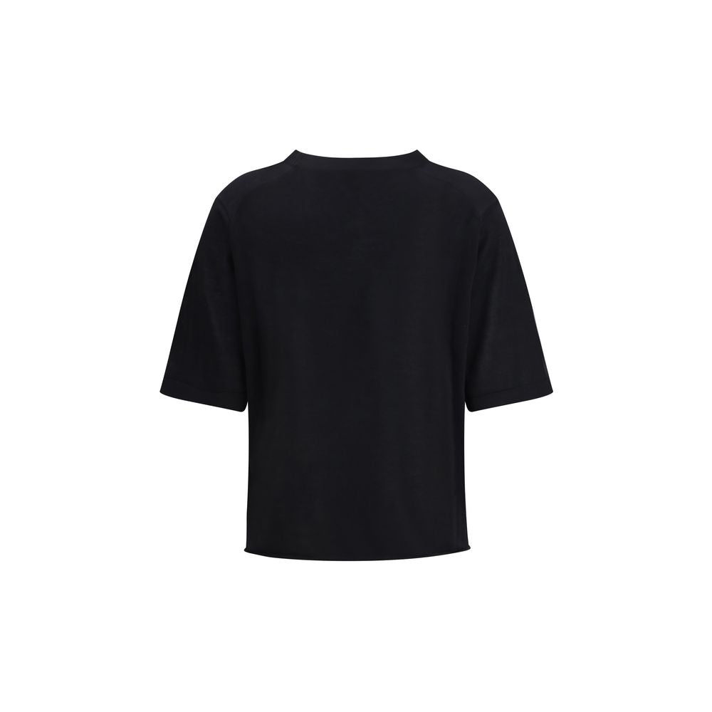 Loulou De Saison Schwarzes Kaschmir-T-Shirt
