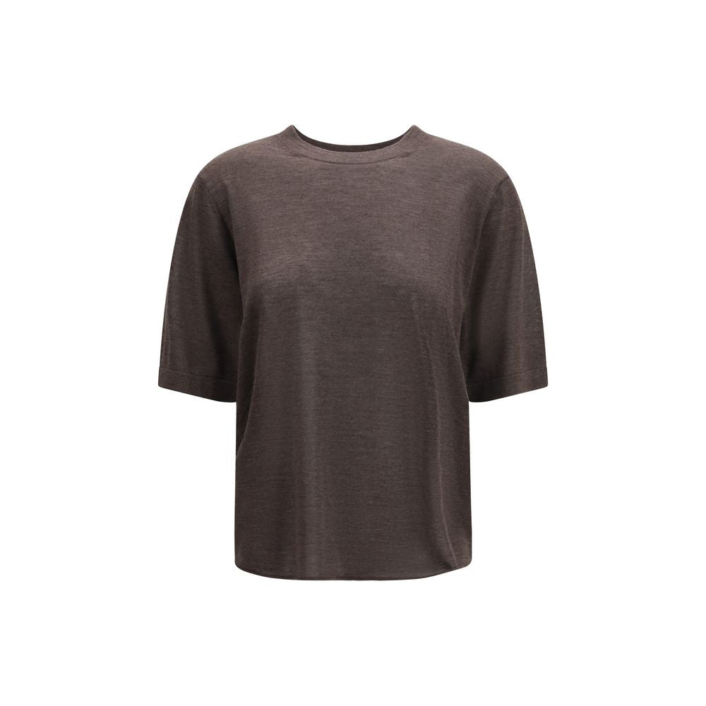 Loulou De Saison Braunes Kaschmir-T-Shirt