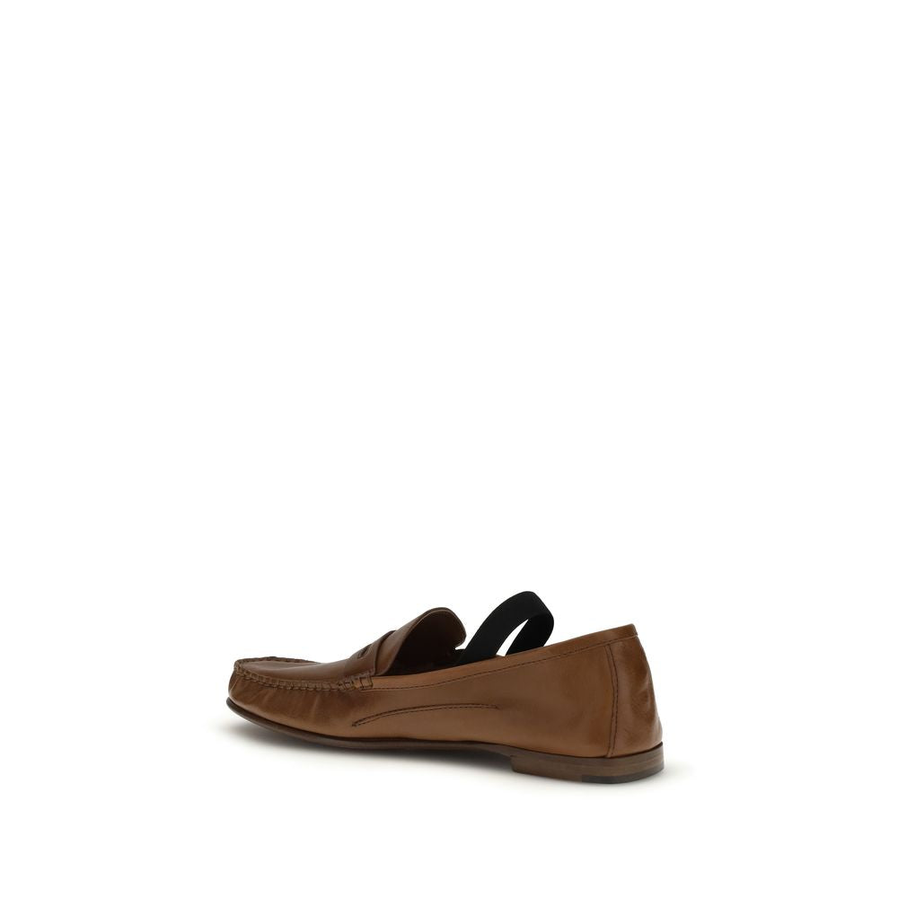 Versace Braune Lammleder-Loafer Ovis Aries Aries