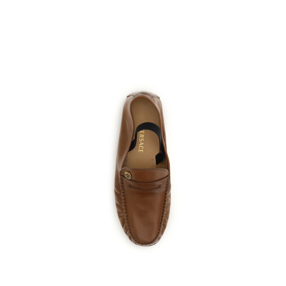 Versace Braune Lammleder-Loafer Ovis Aries Aries
