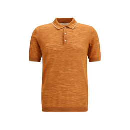 Brooksfield Orange Leinen Poloshirt