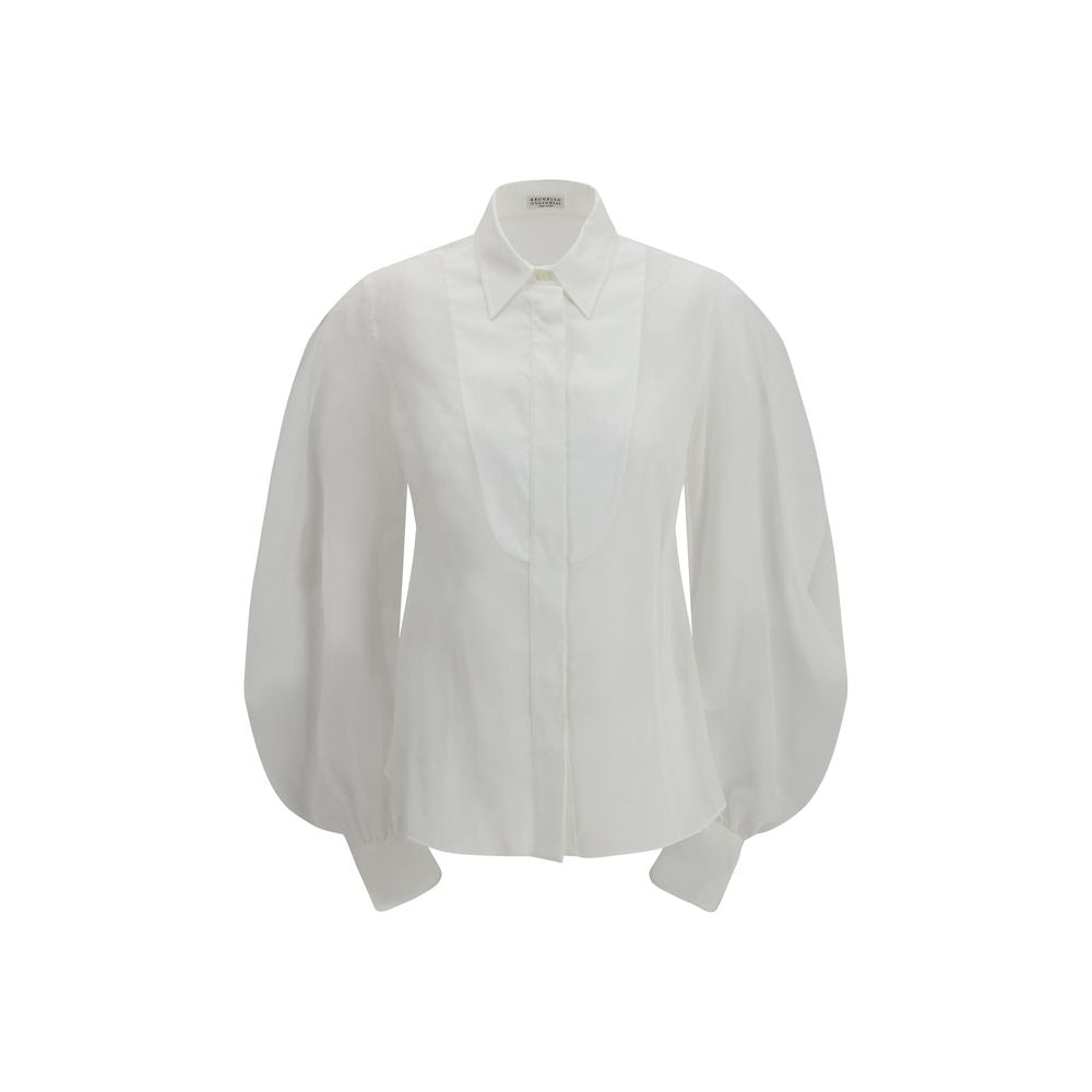 Brunello Cucinelli Weiße Baumwollbluse