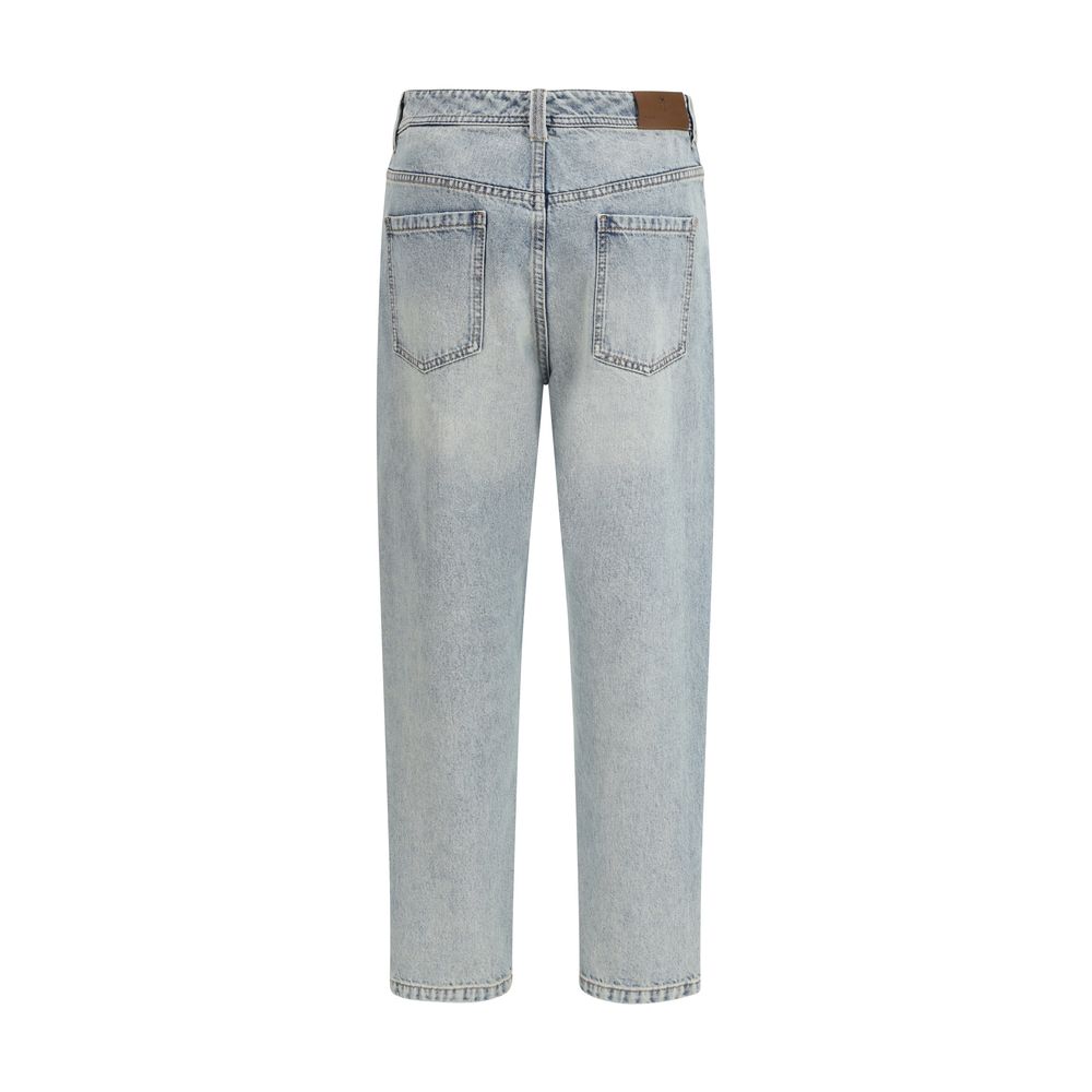 Brunello Cucinelli Blaue Jeans aus Baumwolle im geraden Schnitt
