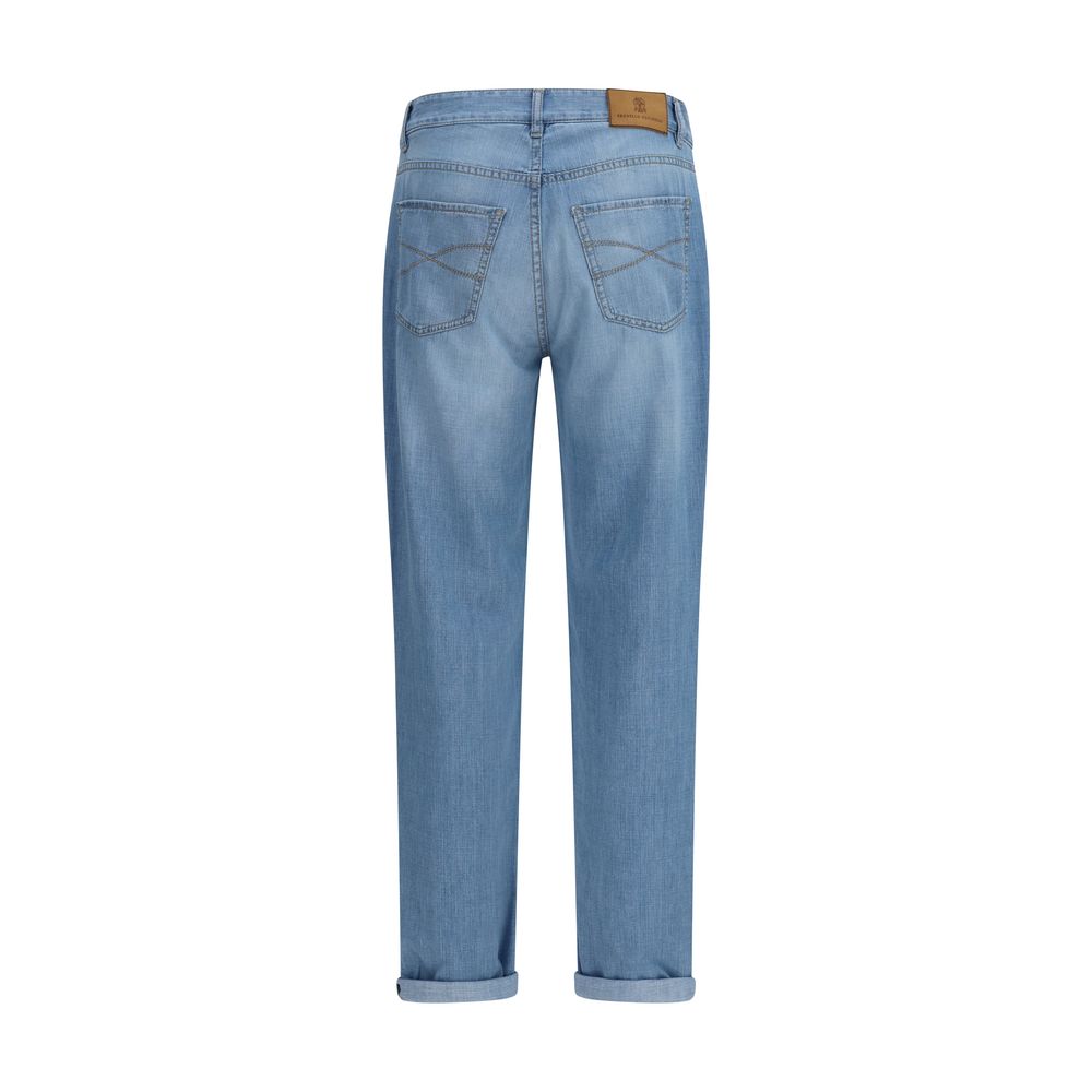Brunello Cucinelli Blaue Baumwolljeans im Relaxed Fit