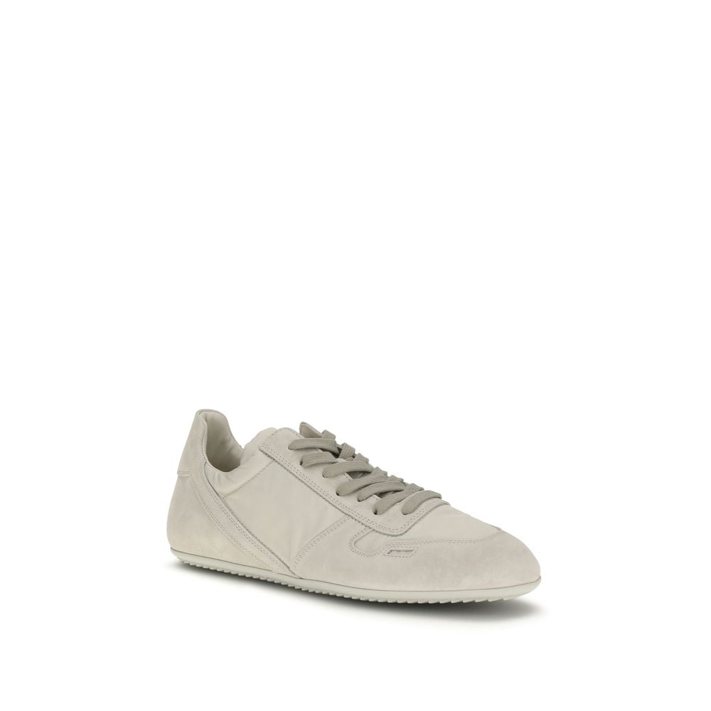 Rick Owens Graue Bos Taurus Kalbsleder Low-Top-Sneaker