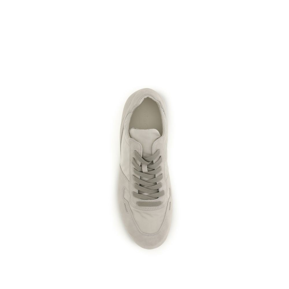 Rick Owens Graue Bos Taurus Kalbsleder Low-Top-Sneaker