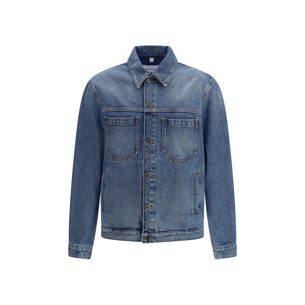 Off-White Blaue Jeansjacke aus Baumwolle