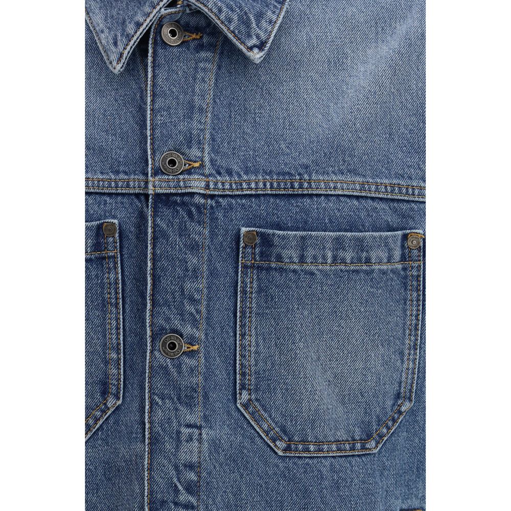 Off-White Blaue Jeansjacke aus Baumwolle