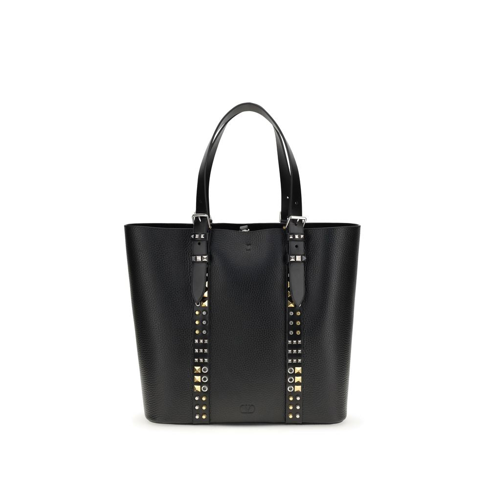 Valentino Garavani Schwarze Bos Taurus Kalbsleder Schultertasche