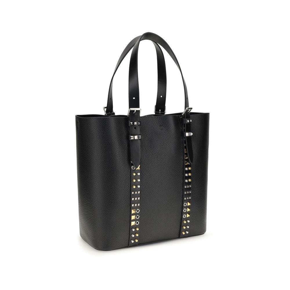 Valentino Garavani Schwarze Bos Taurus Kalbsleder Schultertasche