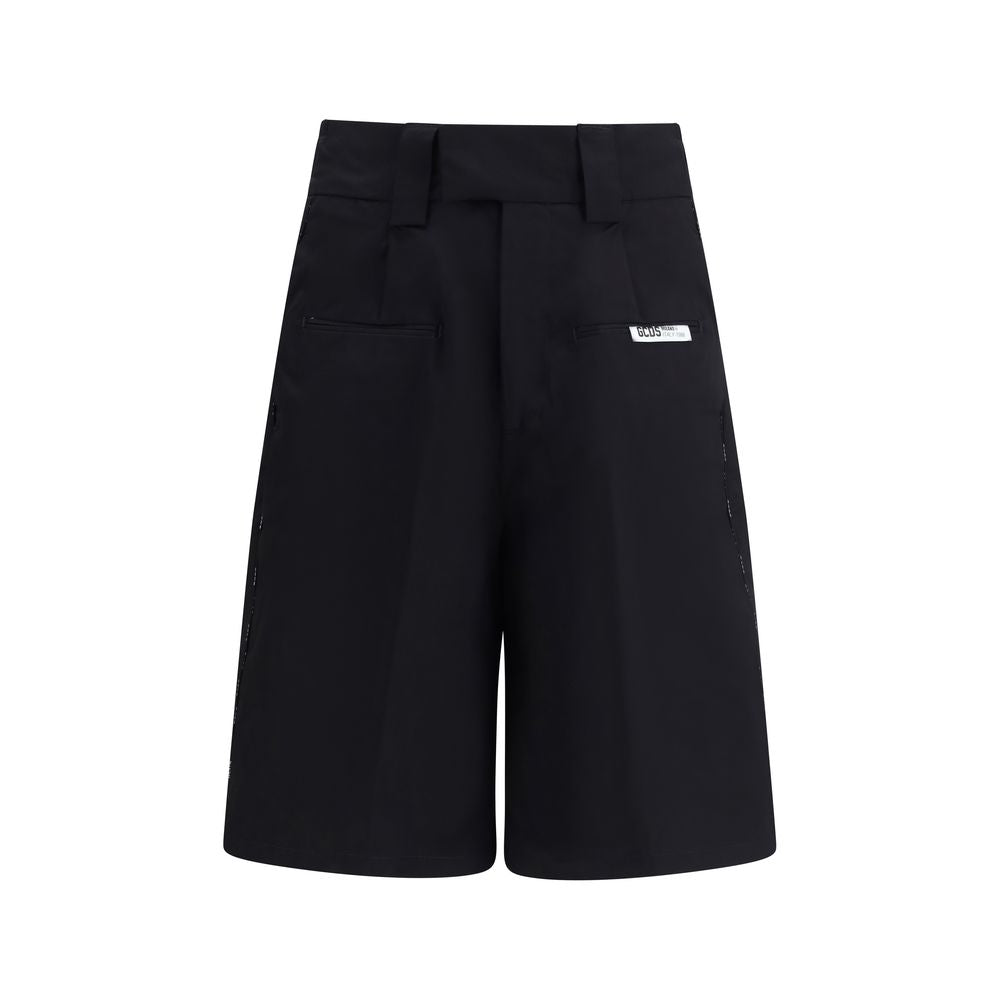 GCDS Schwarze Baumwoll-Bermudashorts
