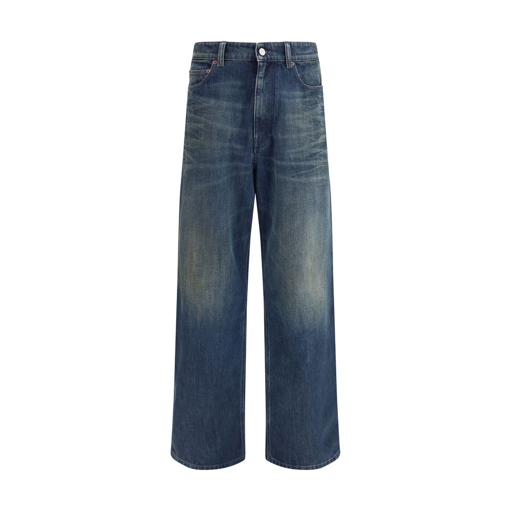 MM6 Blaue Jeans aus Baumwolle im geraden Schnitt