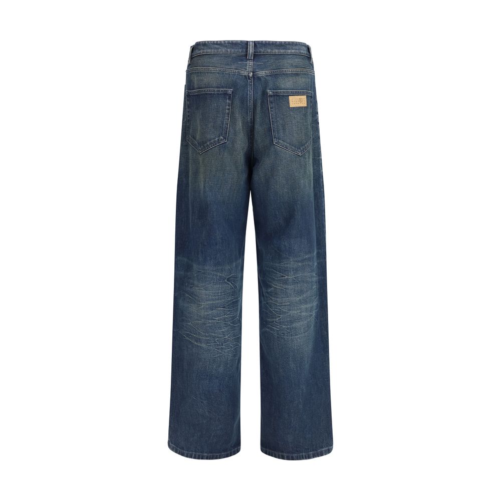 MM6 Blaue Jeans aus Baumwolle im geraden Schnitt