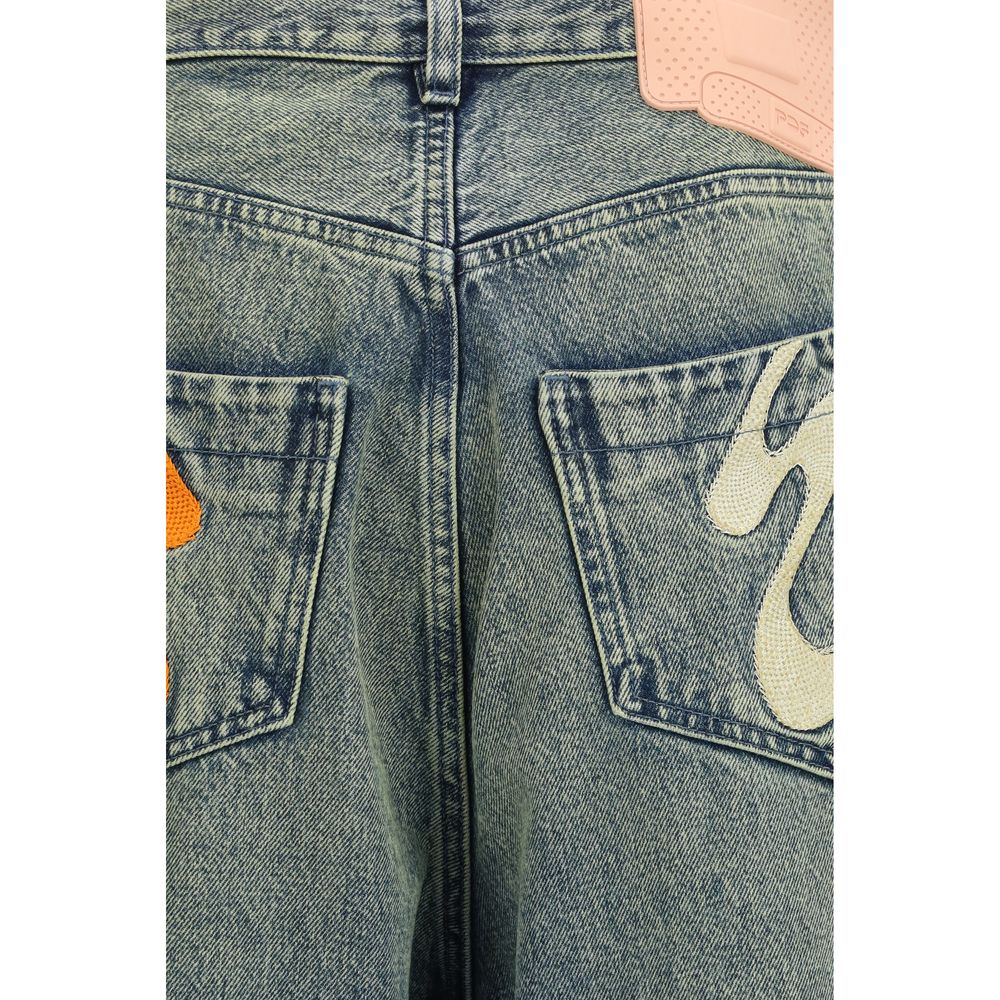 PDF Channel Blaue Baumwolljeans im Relaxed Fit