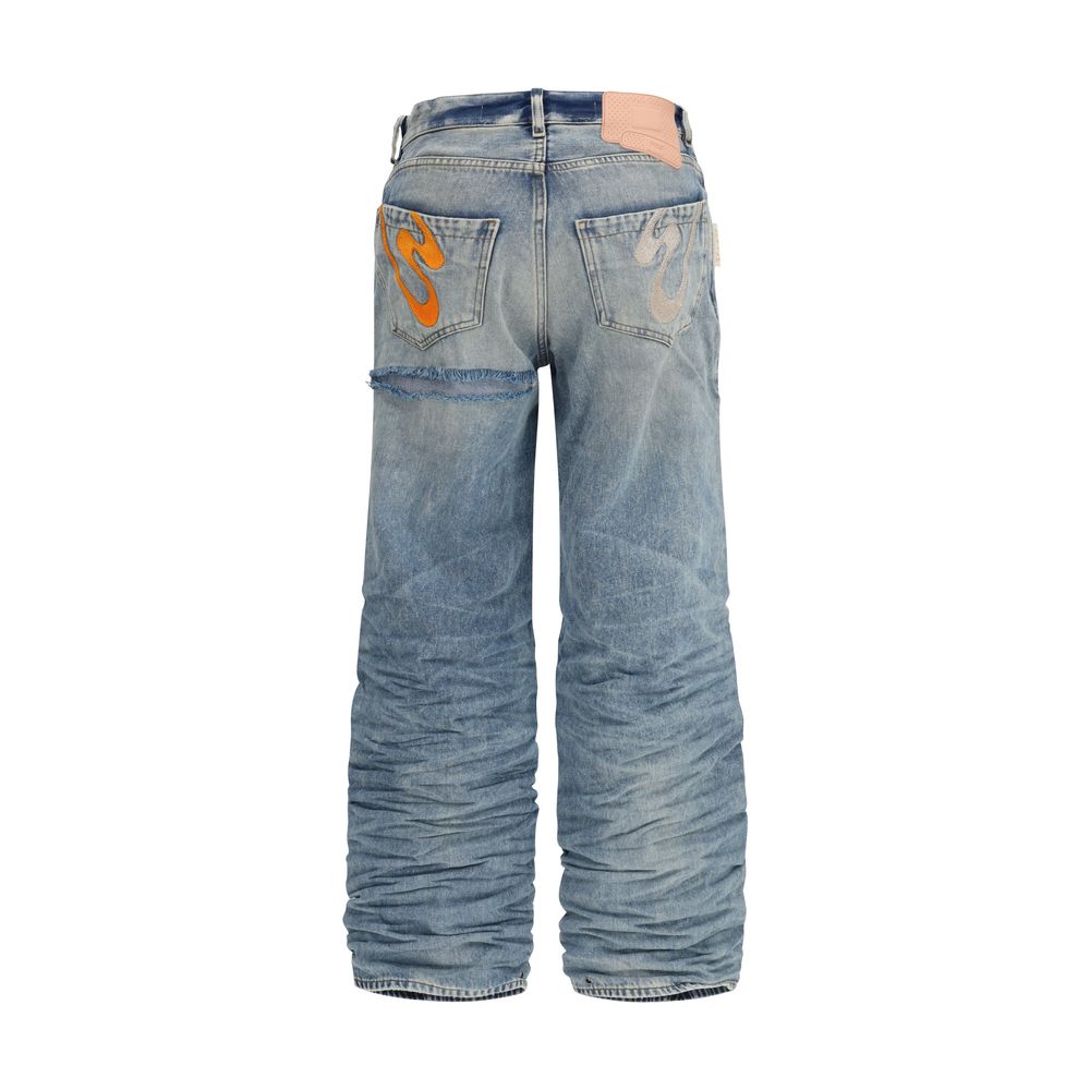 PDF Channel Blaue Jeans aus Viskose im Relaxed Fit
