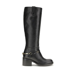 Chloé Schwarze Schnürstiefel aus Kalbsleder Bos Taurus