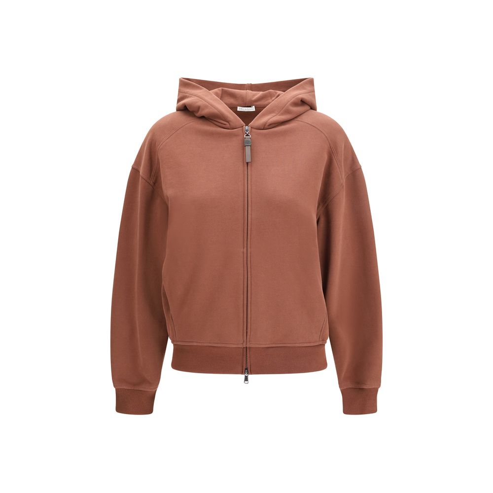 Brunello Cucinelli Brauner Baumwoll-Sweatshirt