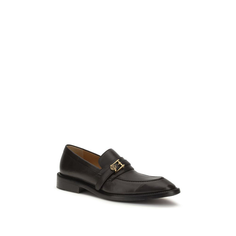 Versace Schwarze "Bos Taurus" Kalbsleder Loafer zum Hineinschlüpfen