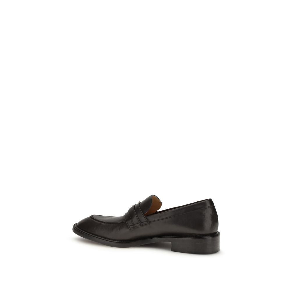 Versace Schwarze "Bos Taurus" Kalbsleder Loafer zum Hineinschlüpfen