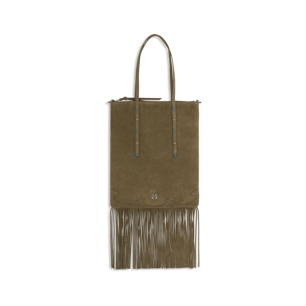 PINKO Bicolor Calf Leather Bos Taurus Schultertasche