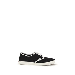 Prada Schwarze Low-Top-Sneaker aus Baumwolle