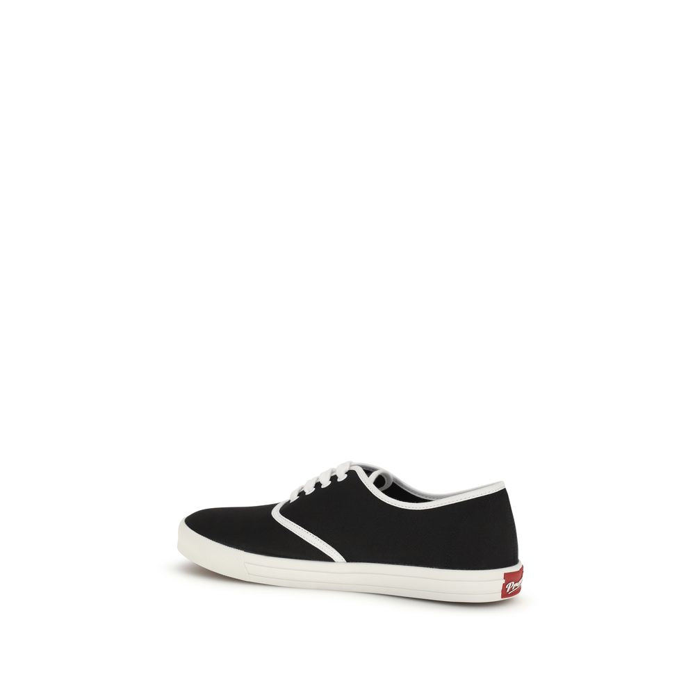 Prada Schwarze Low-Top-Sneaker aus Baumwolle