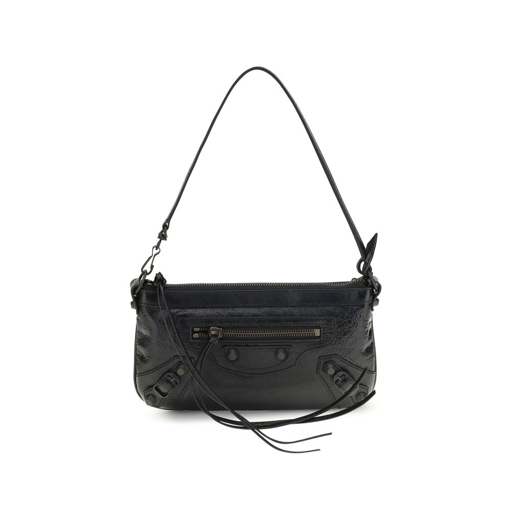 Balenciaga Schwarze Lammleder Schultertasche Ovis Aries Aries