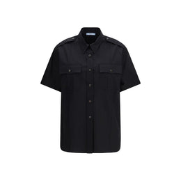 Prada Schwarzes Baumwoll-T-Shirt mit kurzen Ärmeln