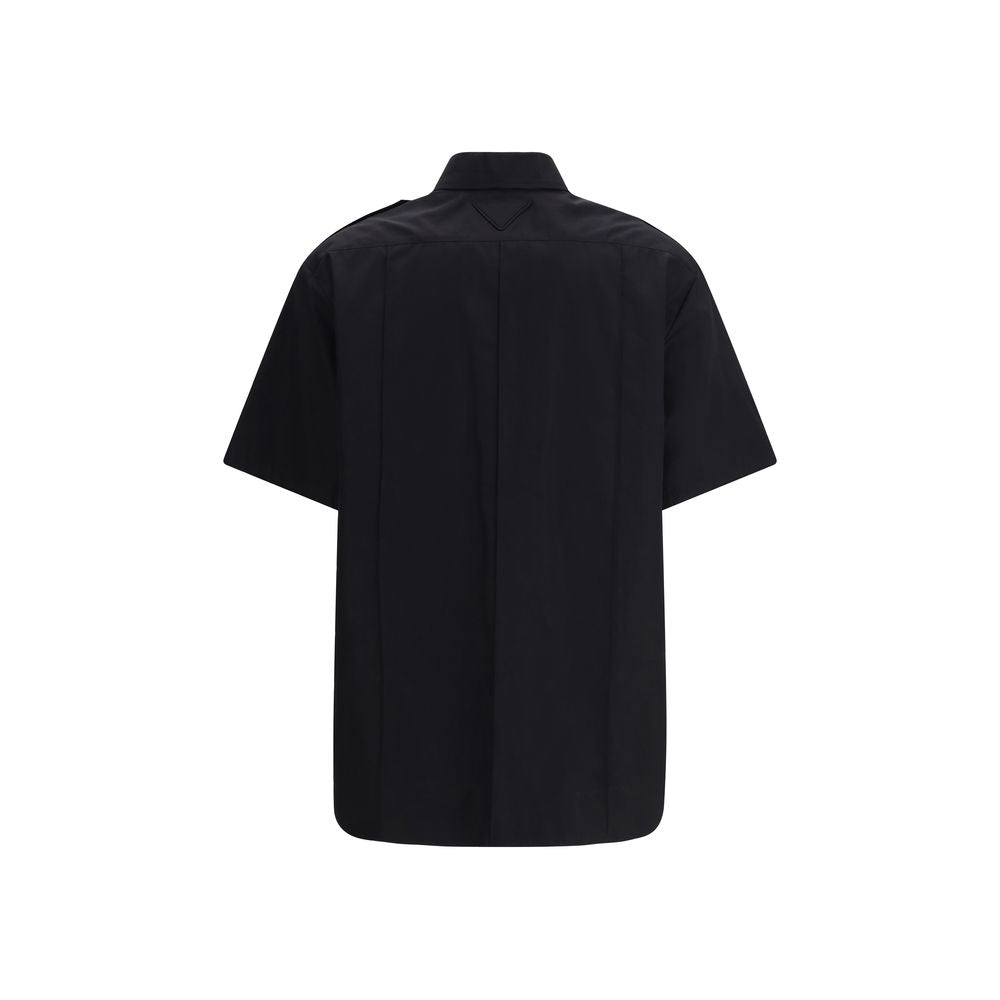 Prada Schwarzes Baumwoll-T-Shirt mit kurzen Ärmeln