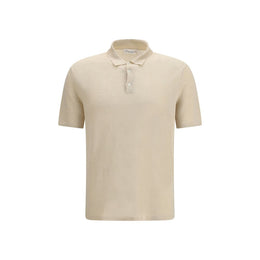 Roberto Collina Beige Leinen Poloshirt