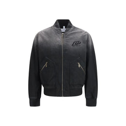 Off-White Schwarze Baumwolljacke in voller Länge