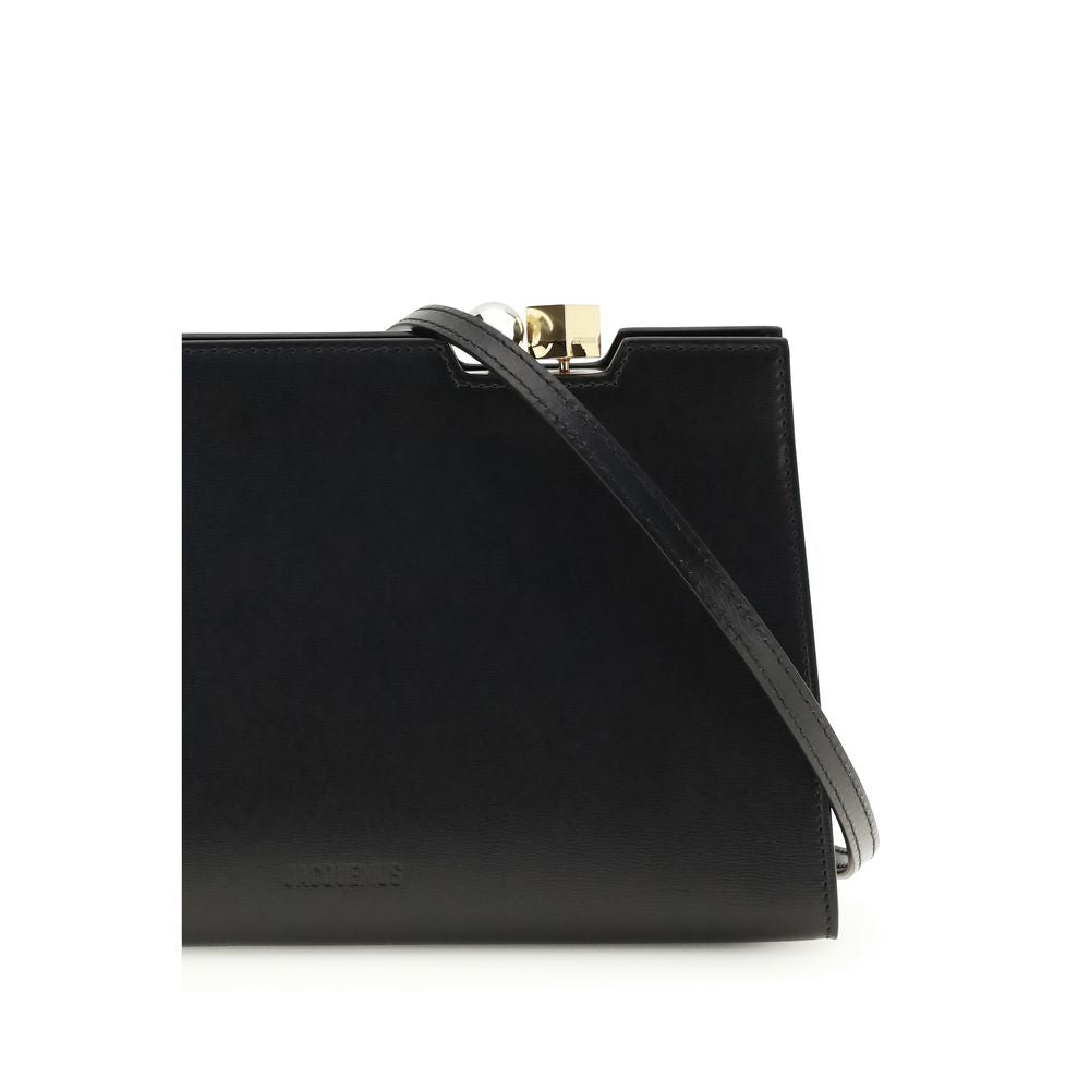Jacquemus Schwarze Bos Taurus Kalbsleder Schultertasche