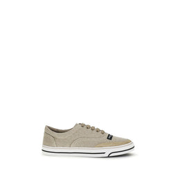 Dolce & Gabbana Beige Leinen Low-Top-Sneaker