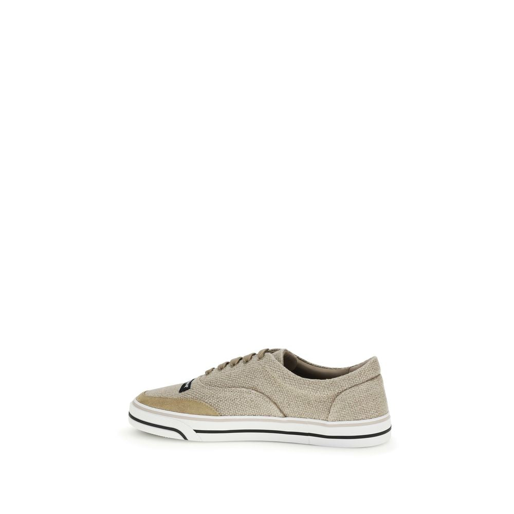 Dolce & Gabbana Beige Leinen Low-Top-Sneaker