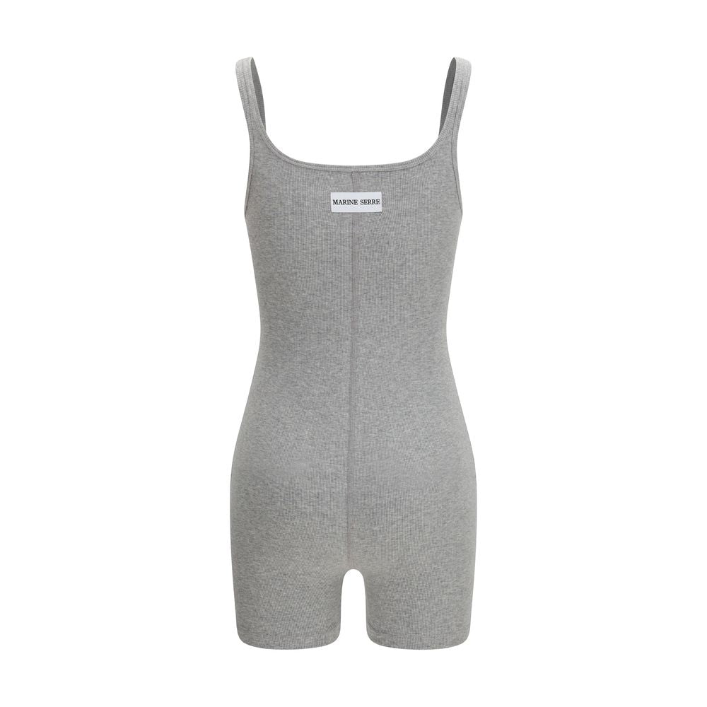 Marine Serre Grauer Jumpsuit aus Baumwolle