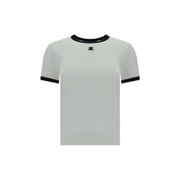 Courrèges Weißes Baumwoll-T-Shirt