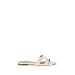 Santoni Weiße Bos Taurus Kalbsleder-Sandalen