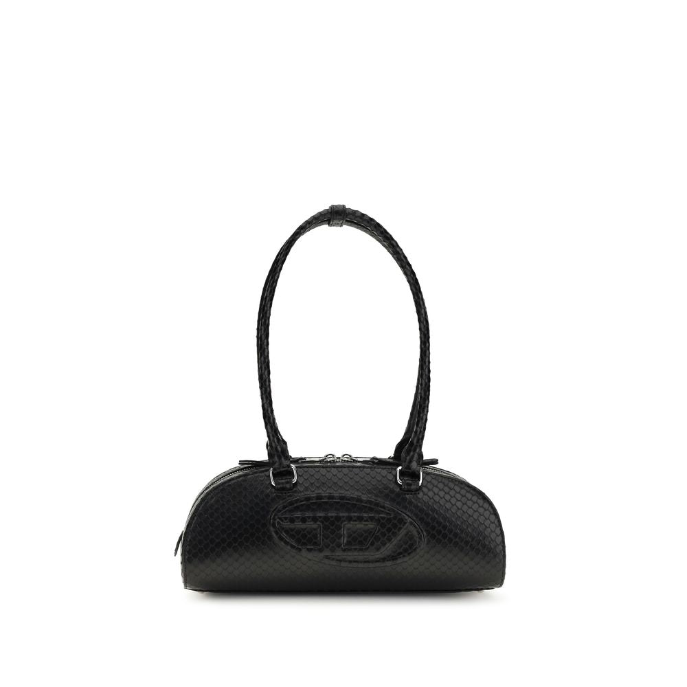 Diesel Schwarze Bos Taurus Kalbsleder Schultertasche