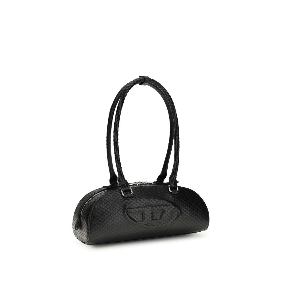 Diesel Schwarze Bos Taurus Kalbsleder Schultertasche