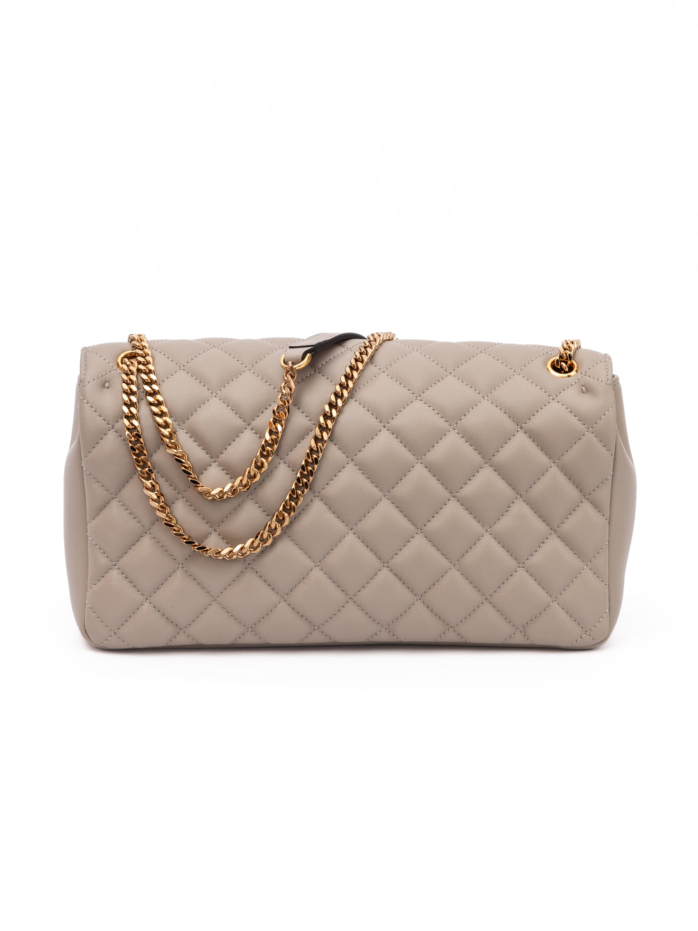 Versace Taupe gesteppte Leder Umhängetasche