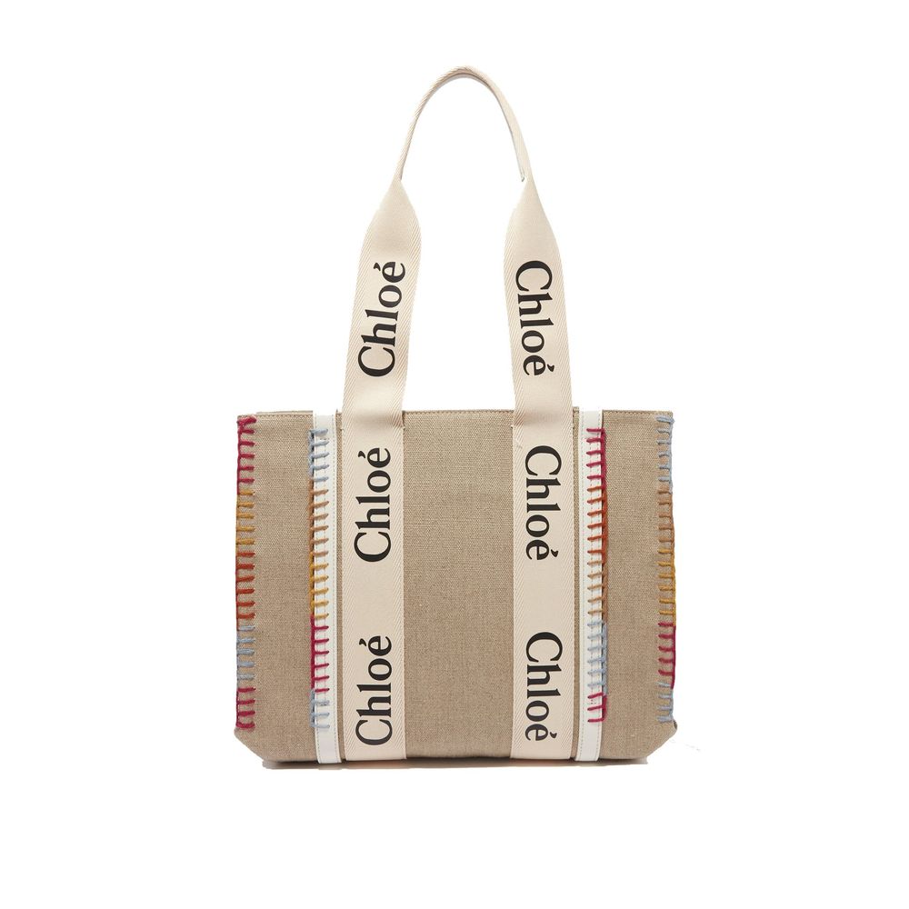 Chloé Beige Leinen-Tragetasche
