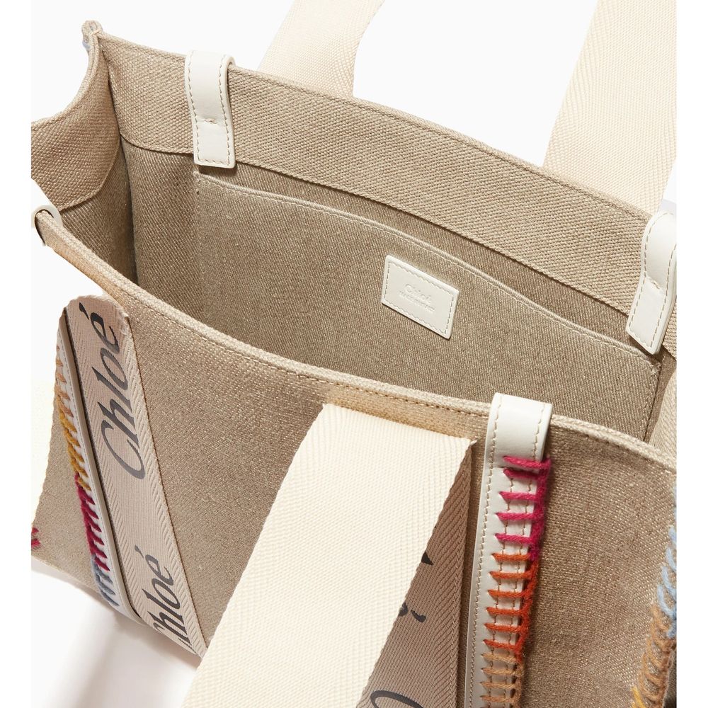 Chloé Beige Leinen-Tragetasche