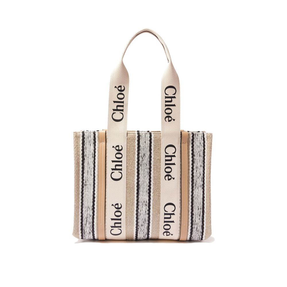 Chloé Beige Leinen-Tragetasche