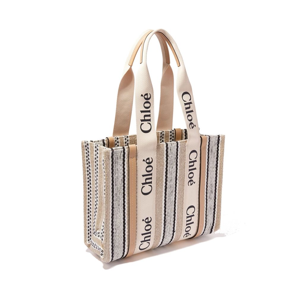 Chloé Beige Leinen-Tragetasche