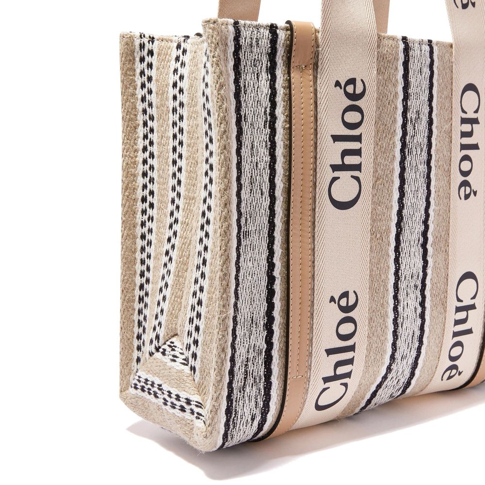 Chloé Beige Leinen-Tragetasche