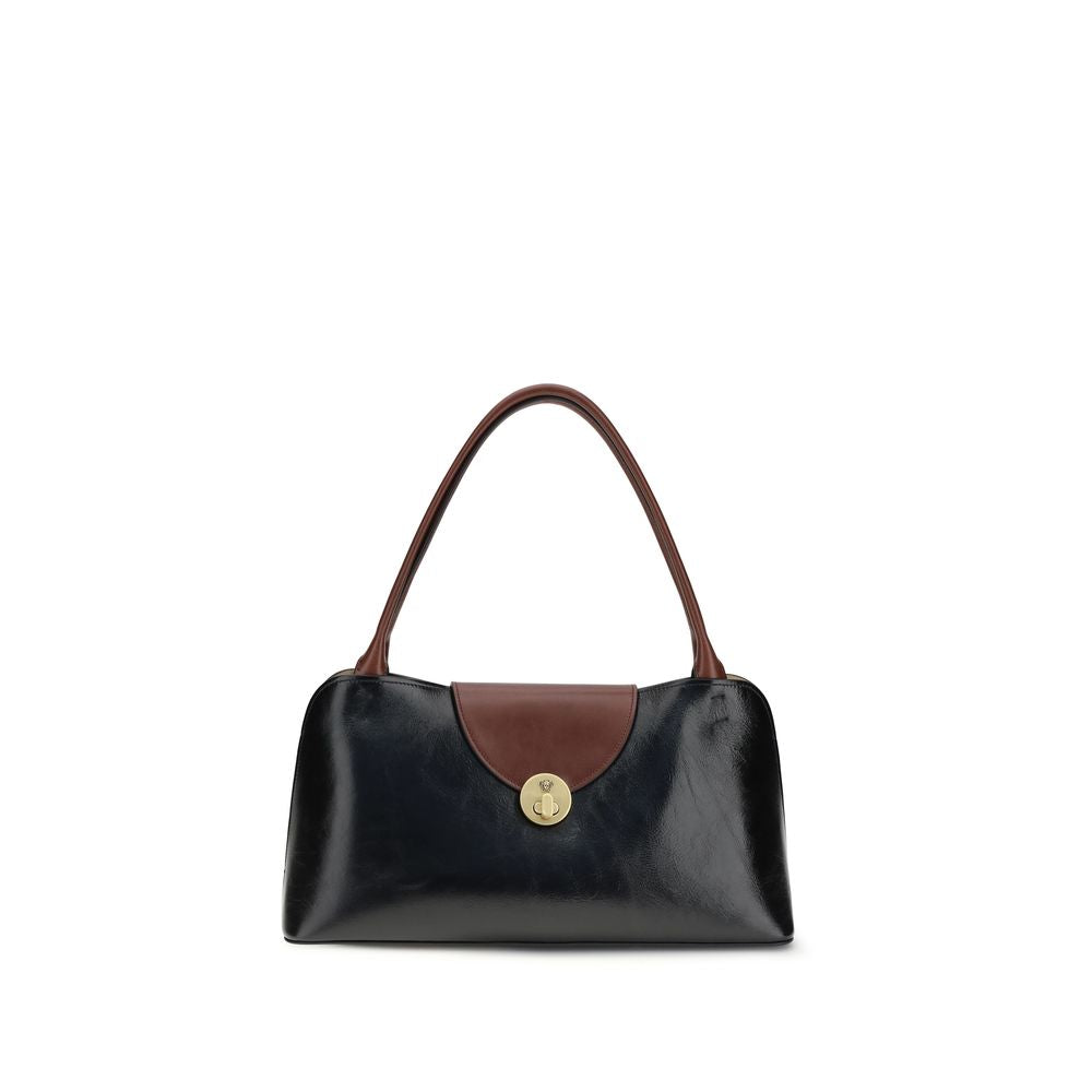 Versace Schwarze Bos Taurus Kalbsleder Schultertasche