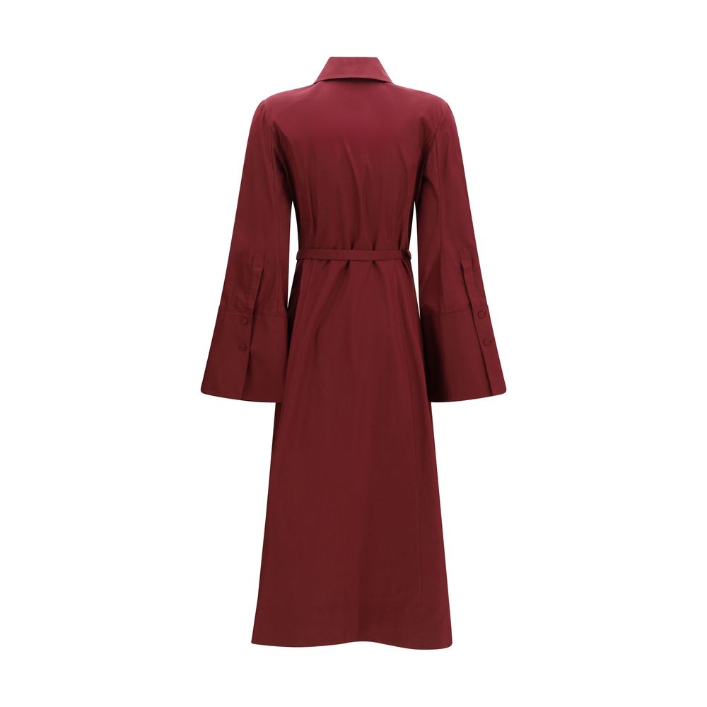 Gabriela Hearst Bordeaux Baumwoll-Freizeitkleid
